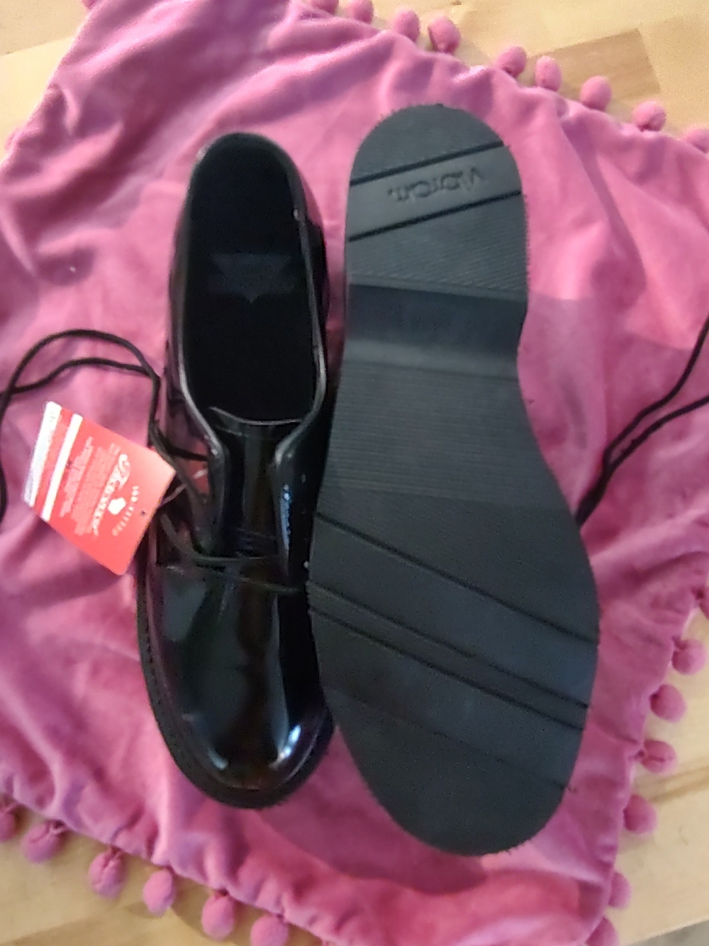 Thorogood Black Patent Leather Oxford Work Shoes Size 9.5 - Picture 5 of 7